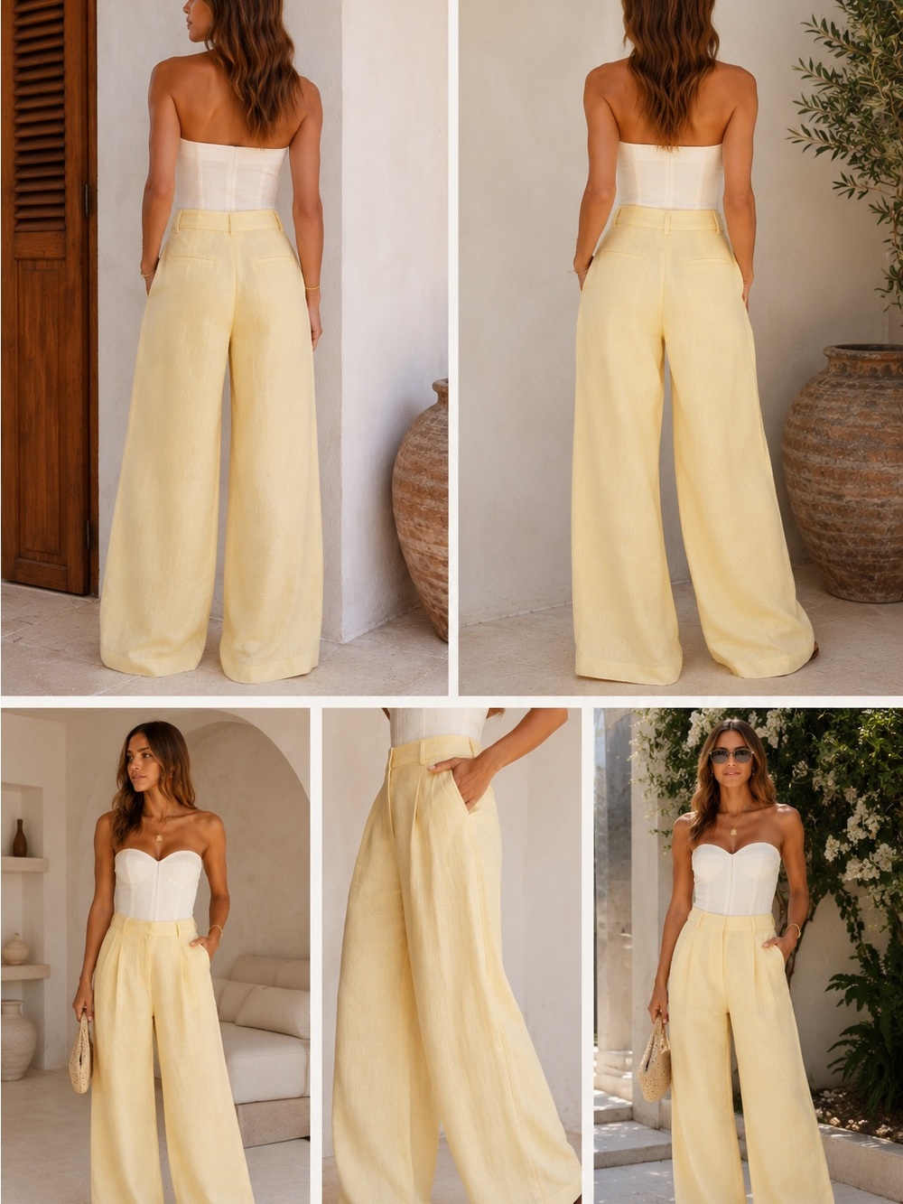 POSSE Rio Trouser 100% Linen Blend Pants in Dusty Citron Sz L NWT